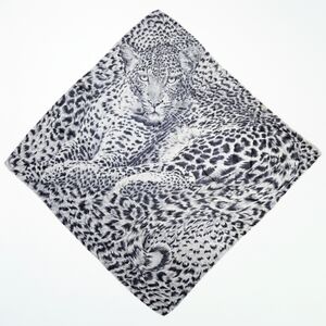 Nordstrom 34x34" Scarf 100% Silk Vintage White Lion Handmade Rolled Edges Italy